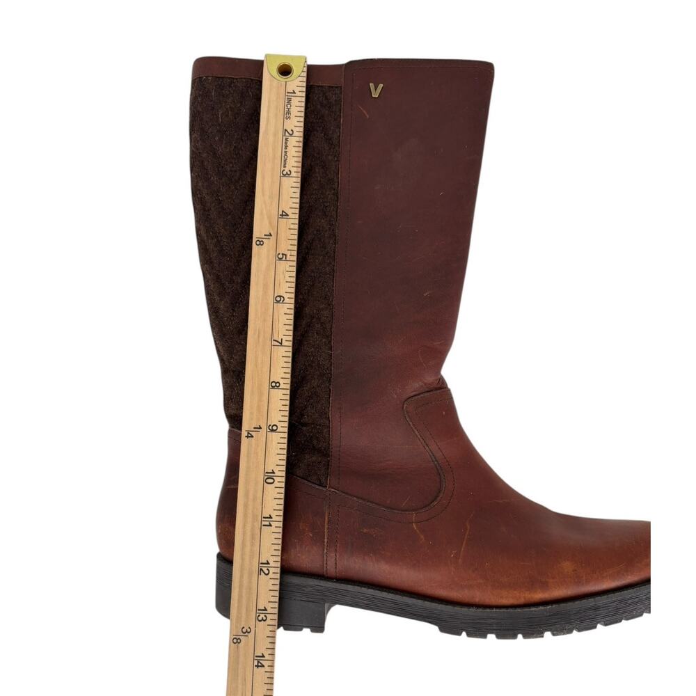 Vionic Mystic Aurora Tall Boots Weatherproof Brown Leather Riding Fleece Sz 10 - Picture 8 of 12